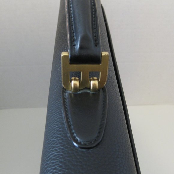 *Authentic* Bally Bags l Men's Classic Briefcase Genuine Leather Pebbled Black - Picture 8 of 16